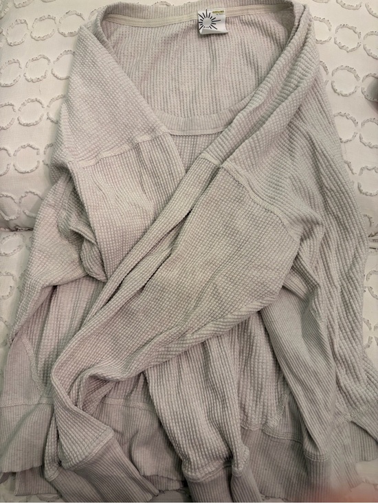 aerie Sweaters - aerie Lightweight Waffle-Knit Pullover Sweater in Light Gray